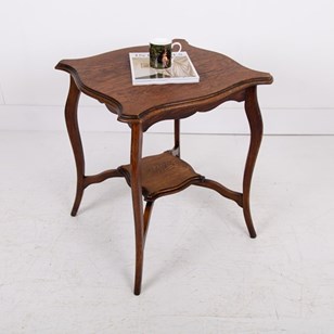 Antique Edwardian Oak Two Tier Occa...