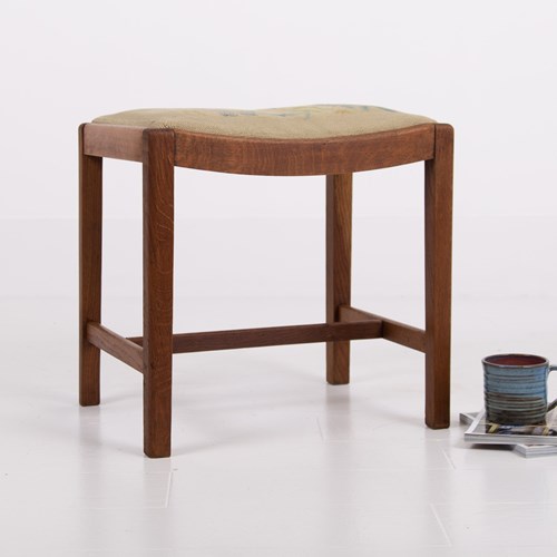 Lovely Quality English Oak Stool C1930