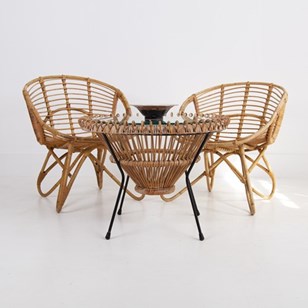 Mid Century Franco Albini Bamboo Ta...