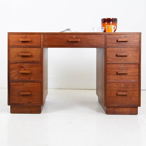 1930S Modernist Pedestal Desk P.E Gane Ltd 