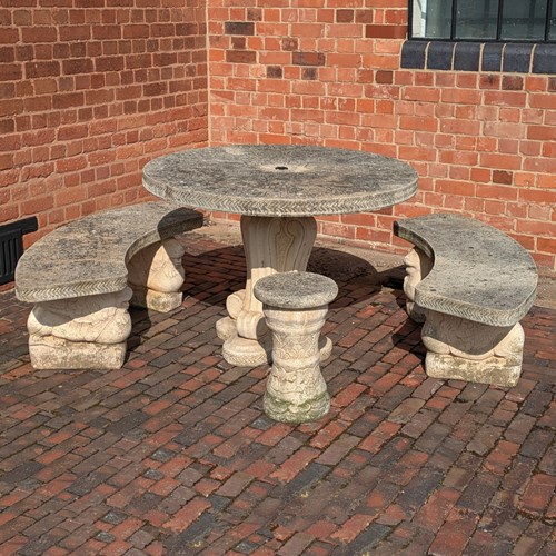  Mid Century Stone Patio Garden Set Of 5