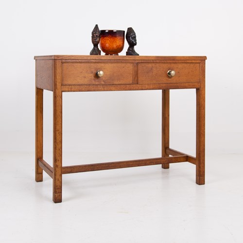 Gordon Russell Oak 2 Drawer Desk Console Table