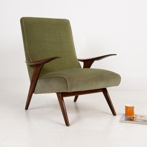 Mid Century Greaves And Thomas Upholstered Teak Armchair