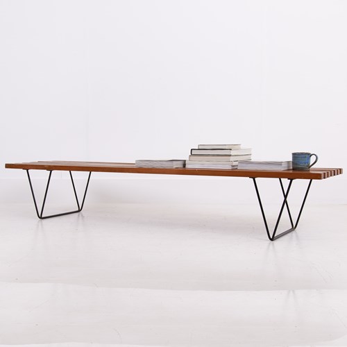 Mid Century Slatted Bench Table By Robin Day For Hille