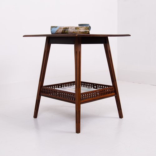 Walnut James Shoolbred 2 Tier Side Table 1890