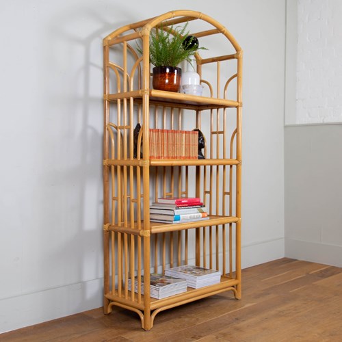 Attractive Tall Bamboo Open Shelving Unit / Bookcase