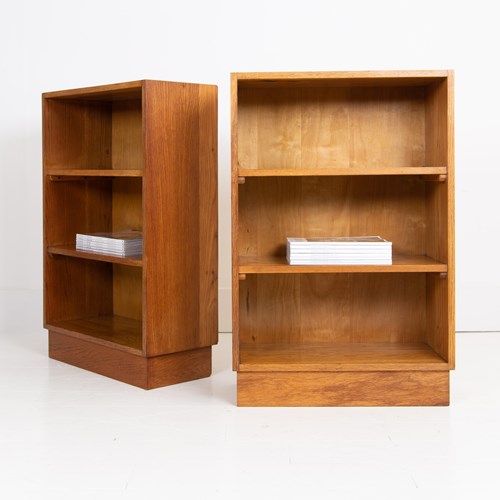 Pair Of Mid Century Matching Oak Bookcases