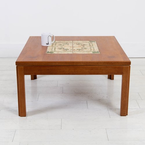 Mid Century Teak And Centre Tiled Coffee Table C1970