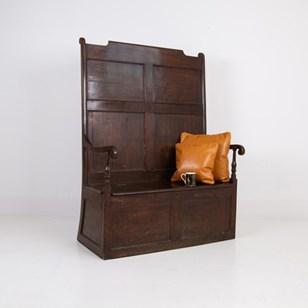 Antique 19Th Century Period Oak Box...