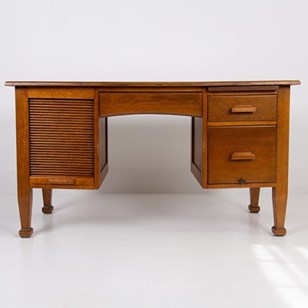 Splendid Oak Tambour Door Oak Desk ...