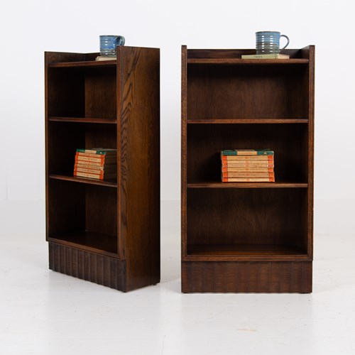 Handsome Pair Of Oak Bookcases C1930