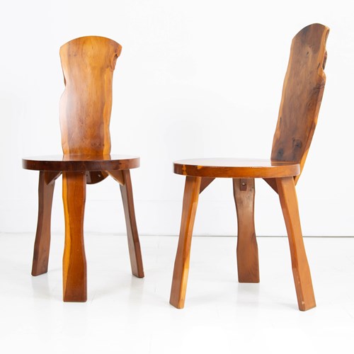  Mid Century Yew 3 Legged Chairs Reynolds Of Ludlow