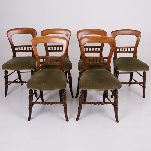 Set Of 6 English Country Dining Chairs 1880