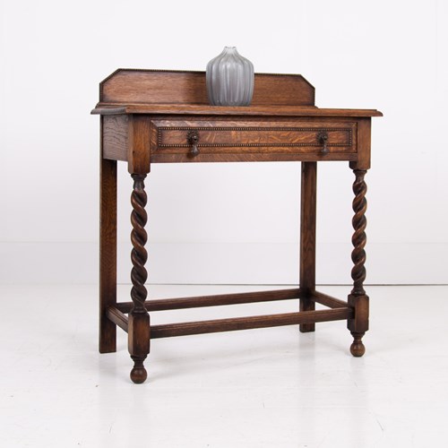 Delightful English Oak Single Drawer Side Table