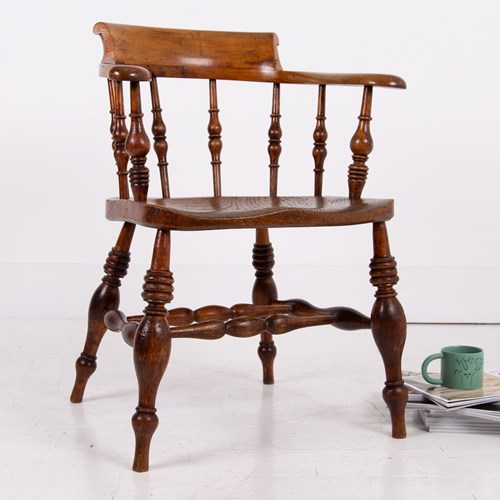 Antique 19Th Century Smokers Bow Chair