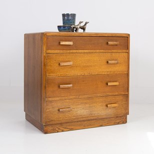 English Utility Oak Chest Of Drawer...