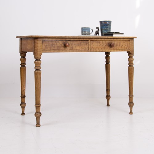 19Th Century Period 2 Drawer Table In Original Paint C1850