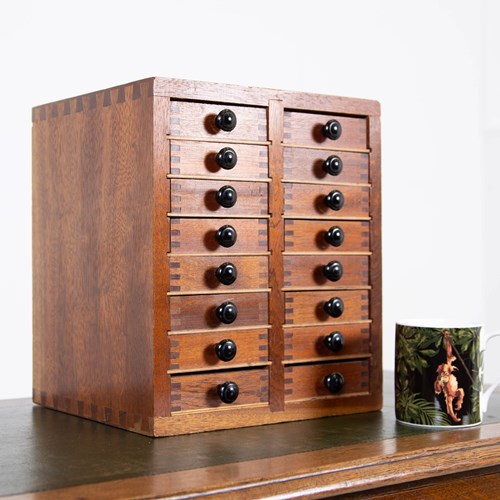 Gem Of A 16 Drawer Vintage Watchmakers Tool Cabinet