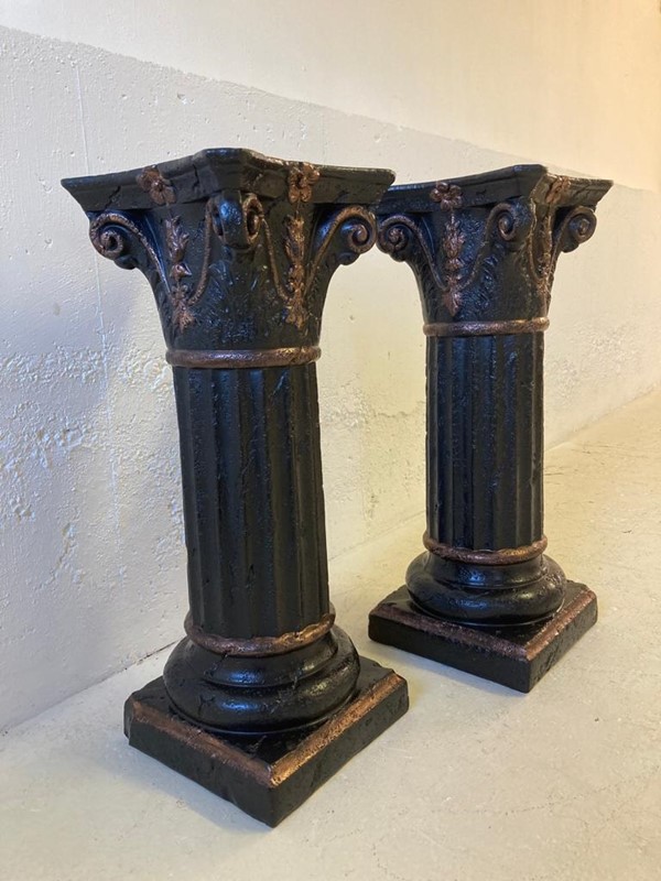 Pair Black Corinthian Plaster Columns Bust Stands-blackthorn-living-coew5976msp-main-637798391287555517.jpg