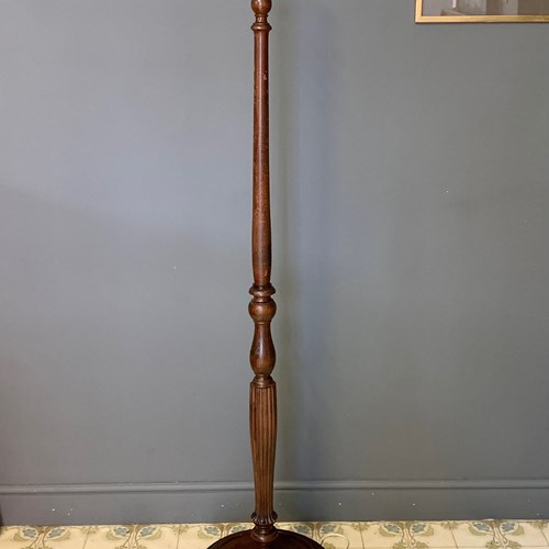 Antique Wooden Turned Floor / Standard Lamp 