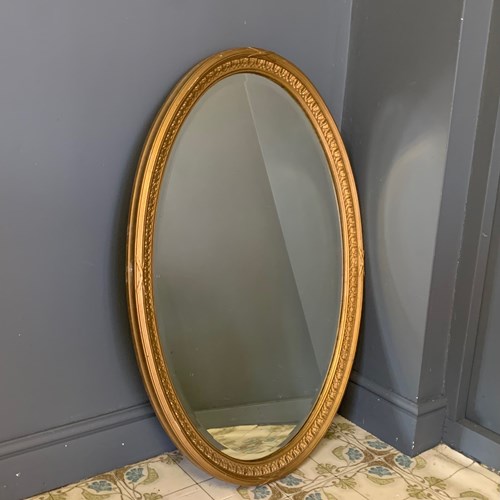 Antique Gilt Framed Oval Mirror