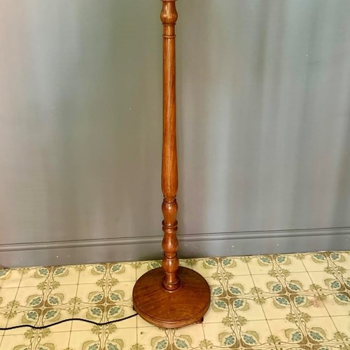 Tall Antique Wooden Standard / Floor Lamp