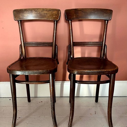 Pair Of Bentwood Dining Chairs By Thonet