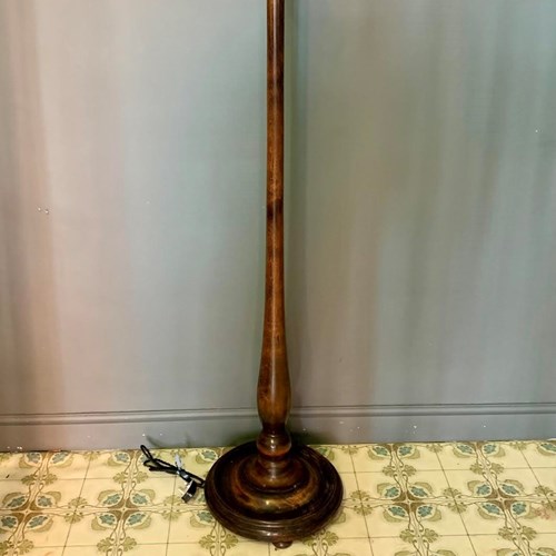Tall Antique Wooden Standard / Floor Lamp