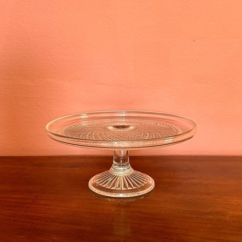 Vintage Clear Glass Cake Stand