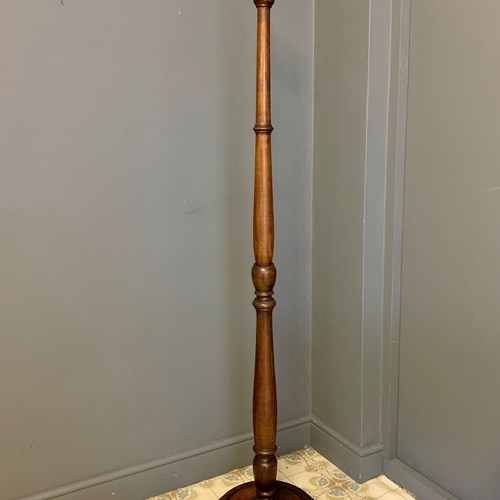 Tall Antique Wooden Floor / Standard Lamp