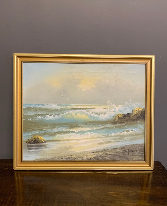 Gilt Framed Oil Painting Sea Scene-bowden-knight-bk---gilt-framed-oil-painting-of-waves-1-main-637806164082757874.jpg