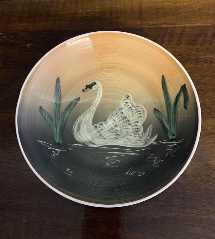 Small Vintage Bowl / Dish with Swan in Reeds 1998-bowden-knight-bk---vintage-bowl-swan-1--main-637806099194825064.jpg