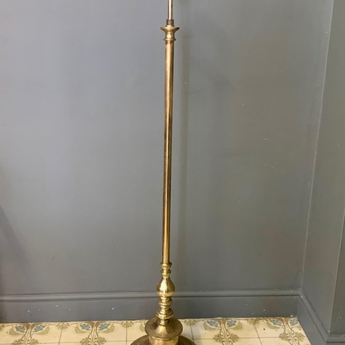 Vintage Brass Floor / Standard Lamp With Decorative Base