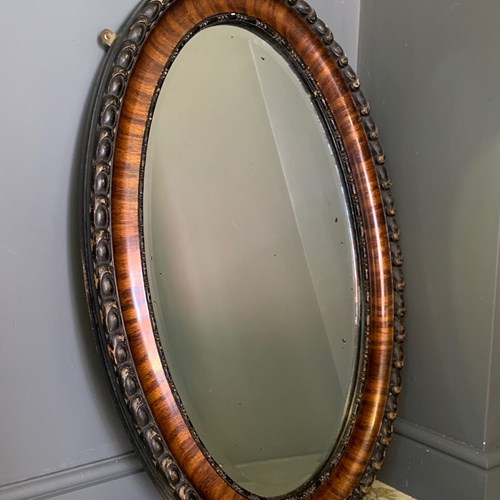 Oval Tortoiseshell Framed Mirror