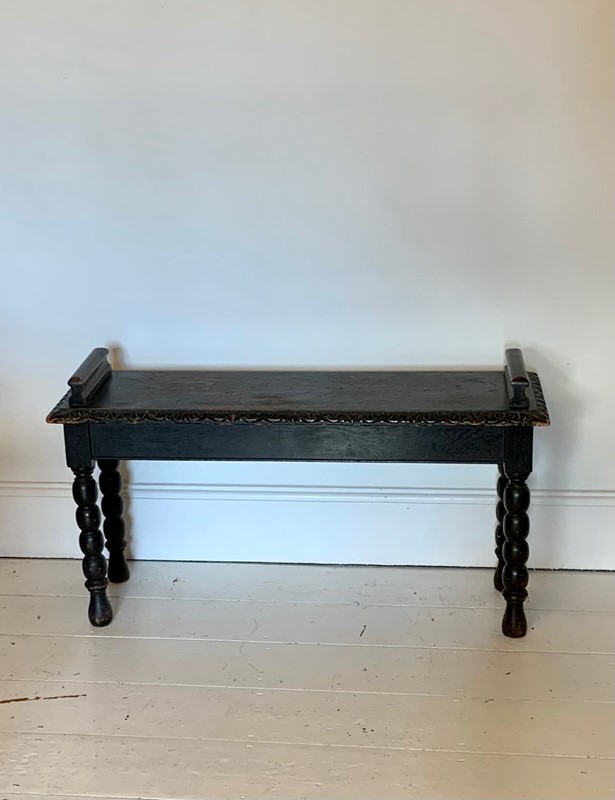 Antique Ebonised Wooden Bench with Turned Legs-bowden-knight-ebinised-wooden-bench-1-main-637998260567771317.jpg