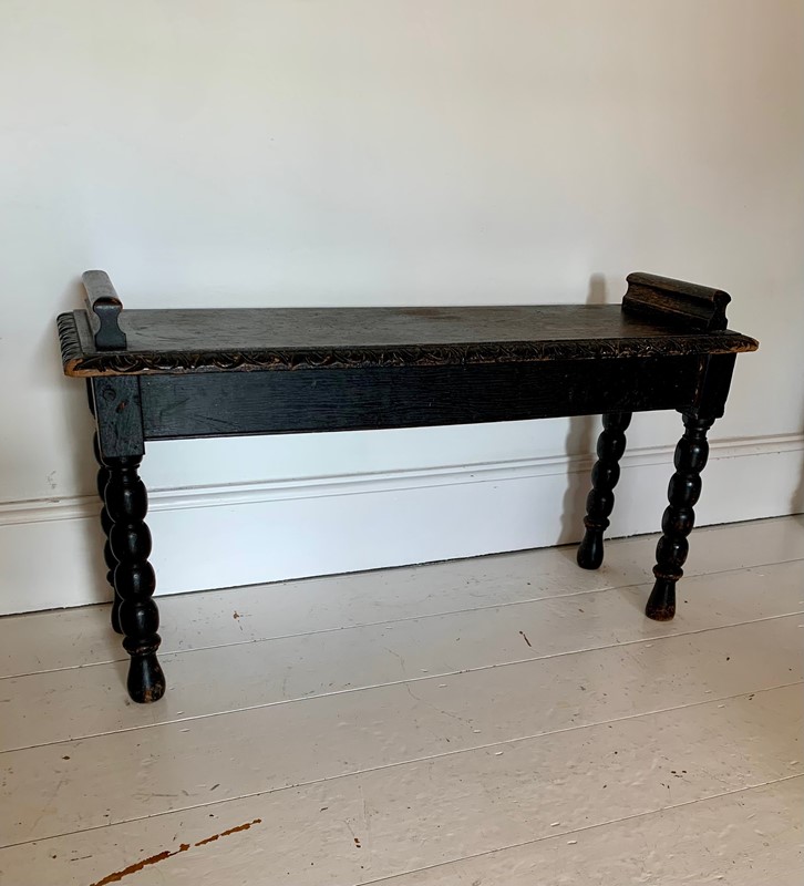 Antique Ebonised Wooden Bench with Turned Legs-bowden-knight-ebinised-wooden-bench-2-main-637998260639807301.jpg