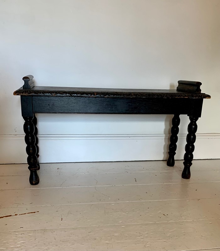 Antique Ebonised Wooden Bench with Turned Legs-bowden-knight-ebinised-wooden-bench-3-main-637998260711837983.jpg