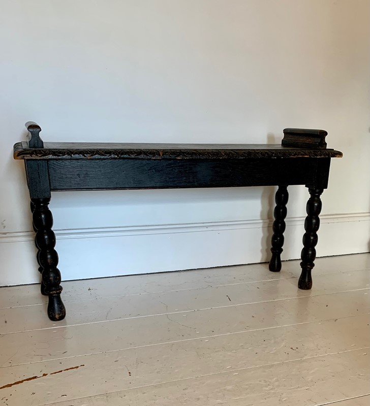 Antique Ebonised Wooden Bench with Turned Legs-bowden-knight-ebinised-wooden-bench-4-main-637998260774371356.jpg