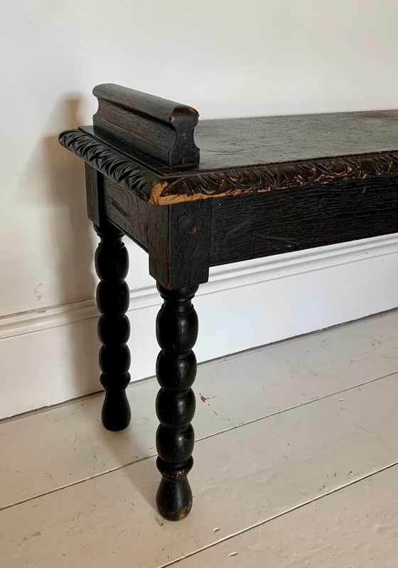 Antique Ebonised Wooden Bench with Turned Legs-bowden-knight-ebinised-wooden-bench-5-main-637998260822091361.jpg