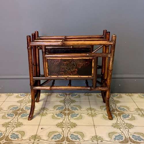 Antique Tiger Bamboo Magazine Rack