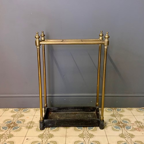 Antique Brass Umbrella Stand With 6 Sections