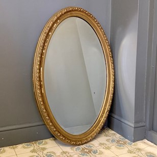 Antique Oval Gilt Framed Mirror Wit...