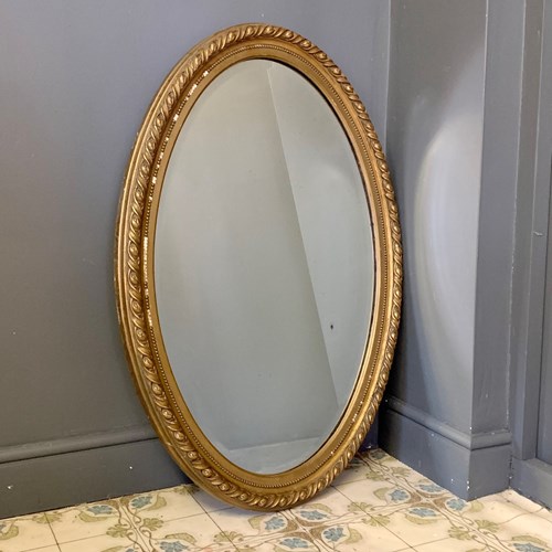 Antique Oval Gilt Framed Mirror