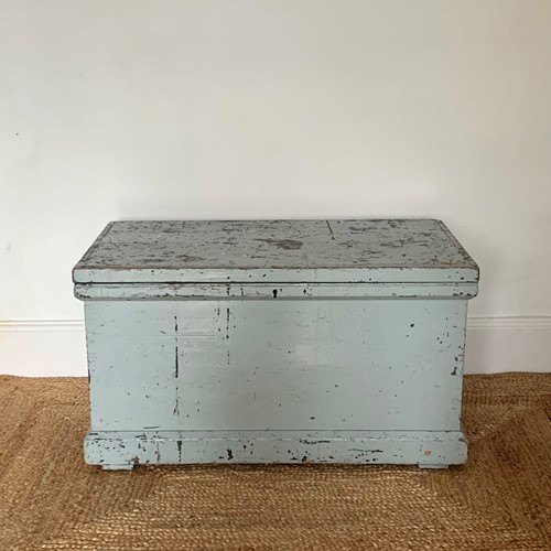 Antique Painted Wooden Box / Trunk