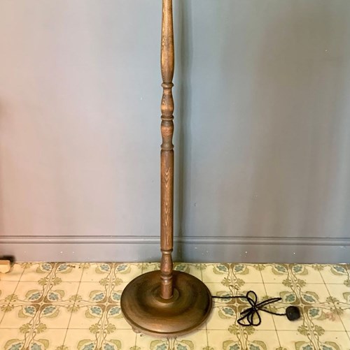 Tall Vintage Wooden Floor / Standard Lamp