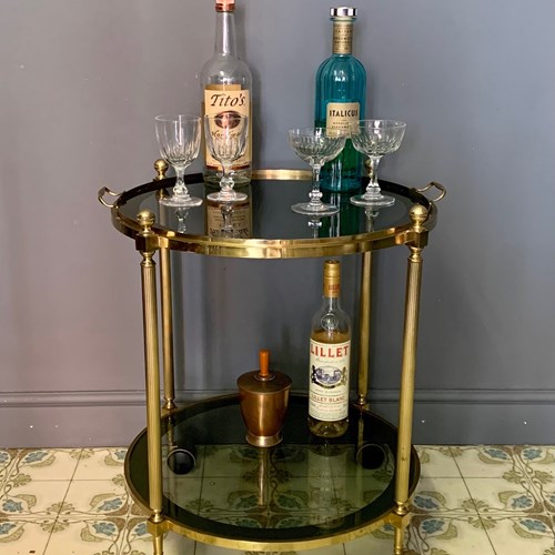 Vintage Brass Drinks Trolley