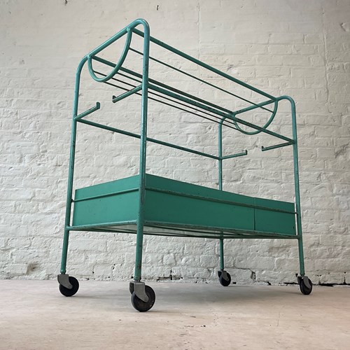 Stunning 1950’S English Industrial Factory Trolley On Castors