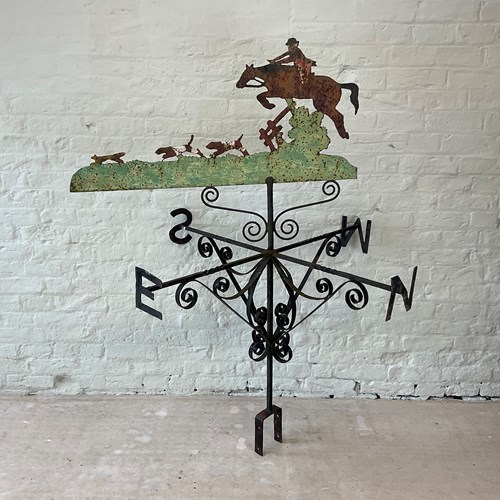 Huge Antique Folk Art Hunting Scene Weathervane