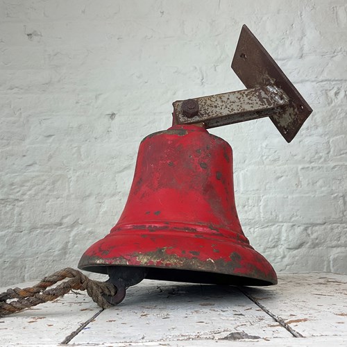 Large Original George V Fire Bell With Bracket