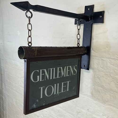 1920S Gentleman’S Double Sided Toilet Sign